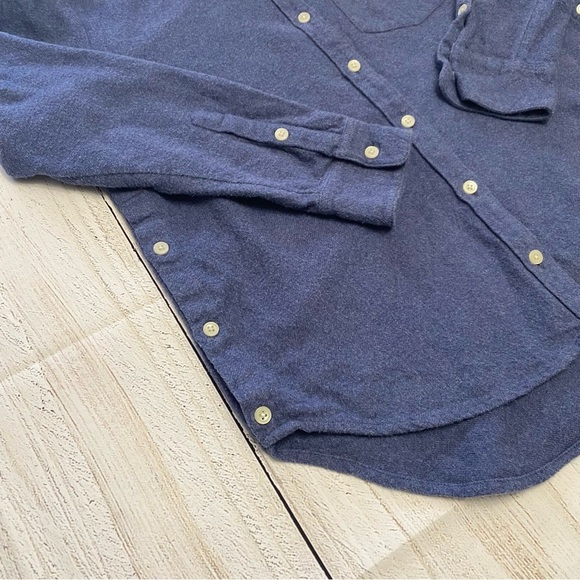 Madewell Navy Casual Flannel Button-Down Shirt Small - Picture 3 of 11